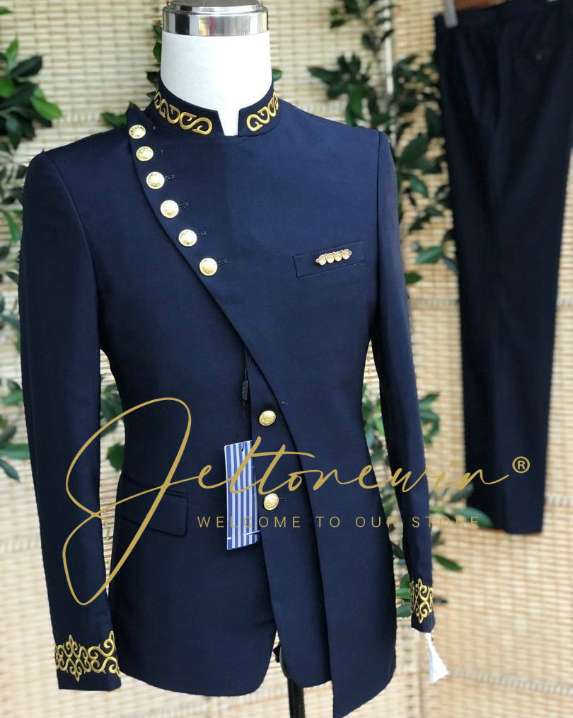 طقم بدلة رجالي باللون الأزرق ا - مراجعة Men Formal Wear Blue وسعره