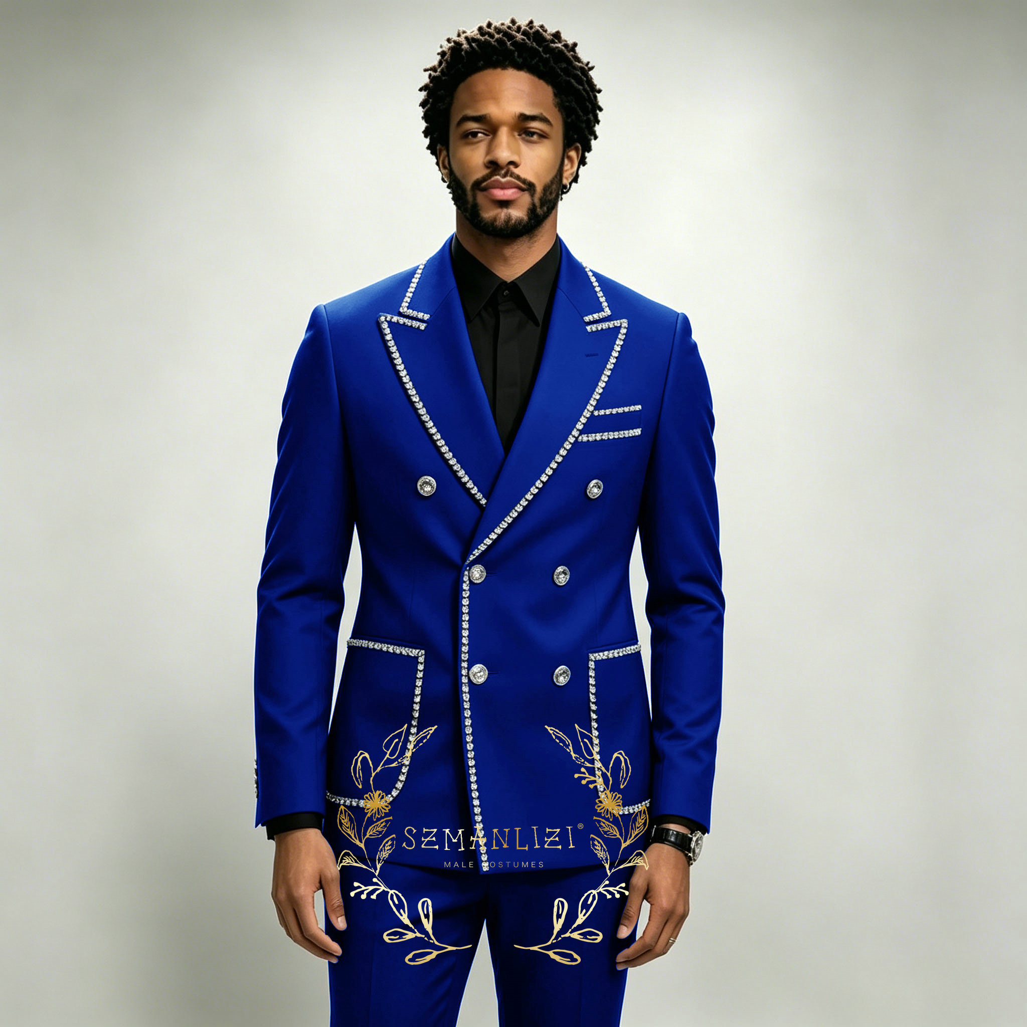 بدلات رجالية فاخرة من قطعتين ب - مراجعة Men Formal Wear Blue وسعره