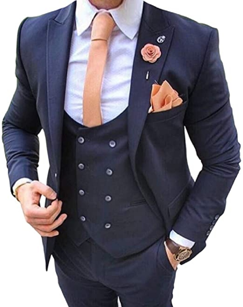 بدلة رجالية كحلية اللون مكونة  - مراجعة Men Formal Wear Blue وسعره