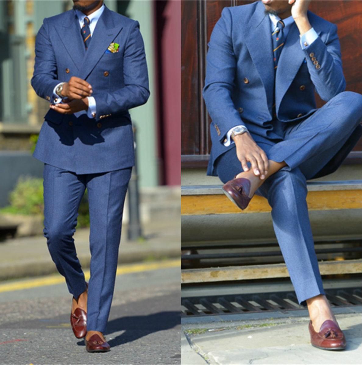 الأزرق الداكن الرسمي للرجال ال - مراجعة Men Formal Wear Blue وسعره