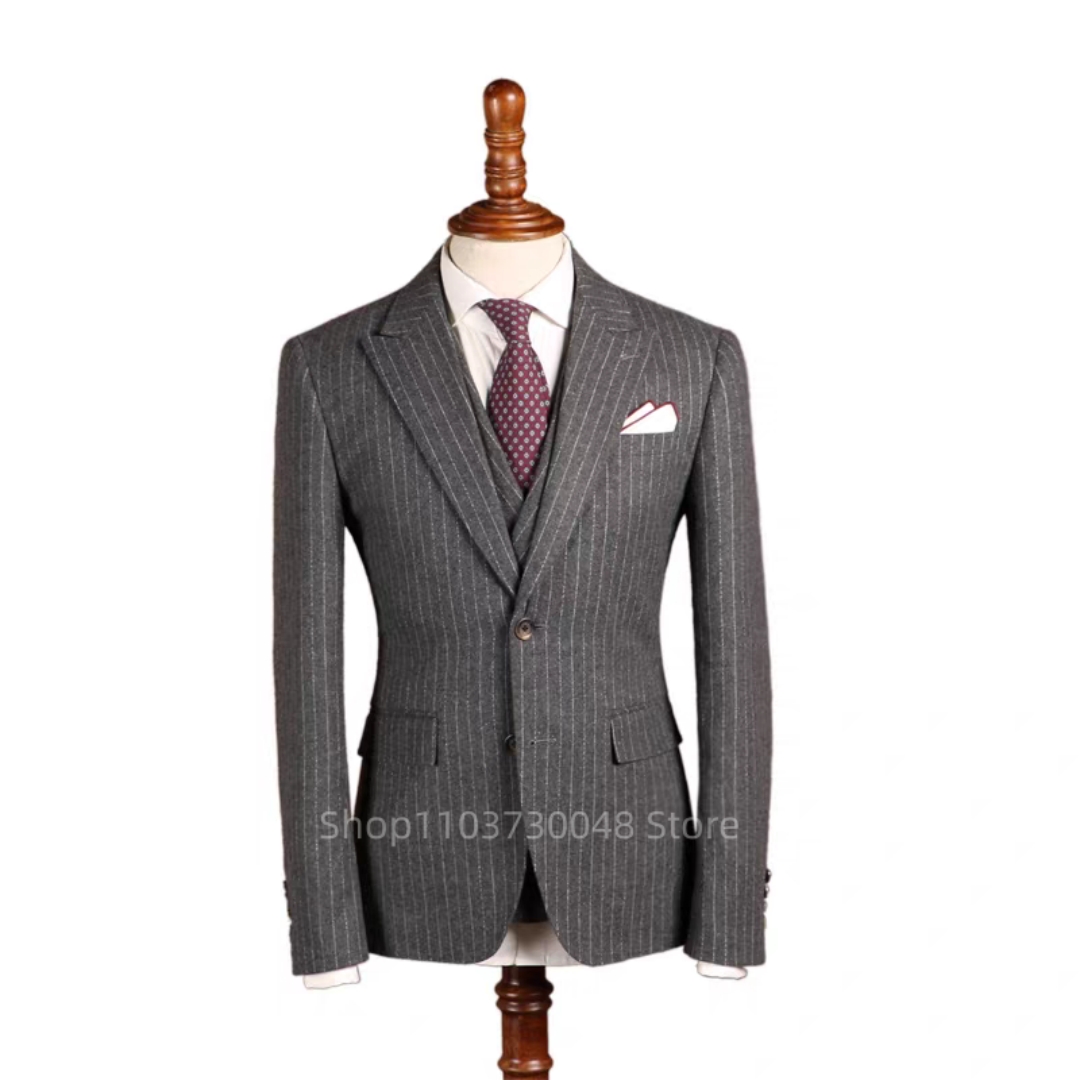 بدلة رجالية رمادية مخططة جديدة - مراجعة Men Formal Wear Pinterest وسعره